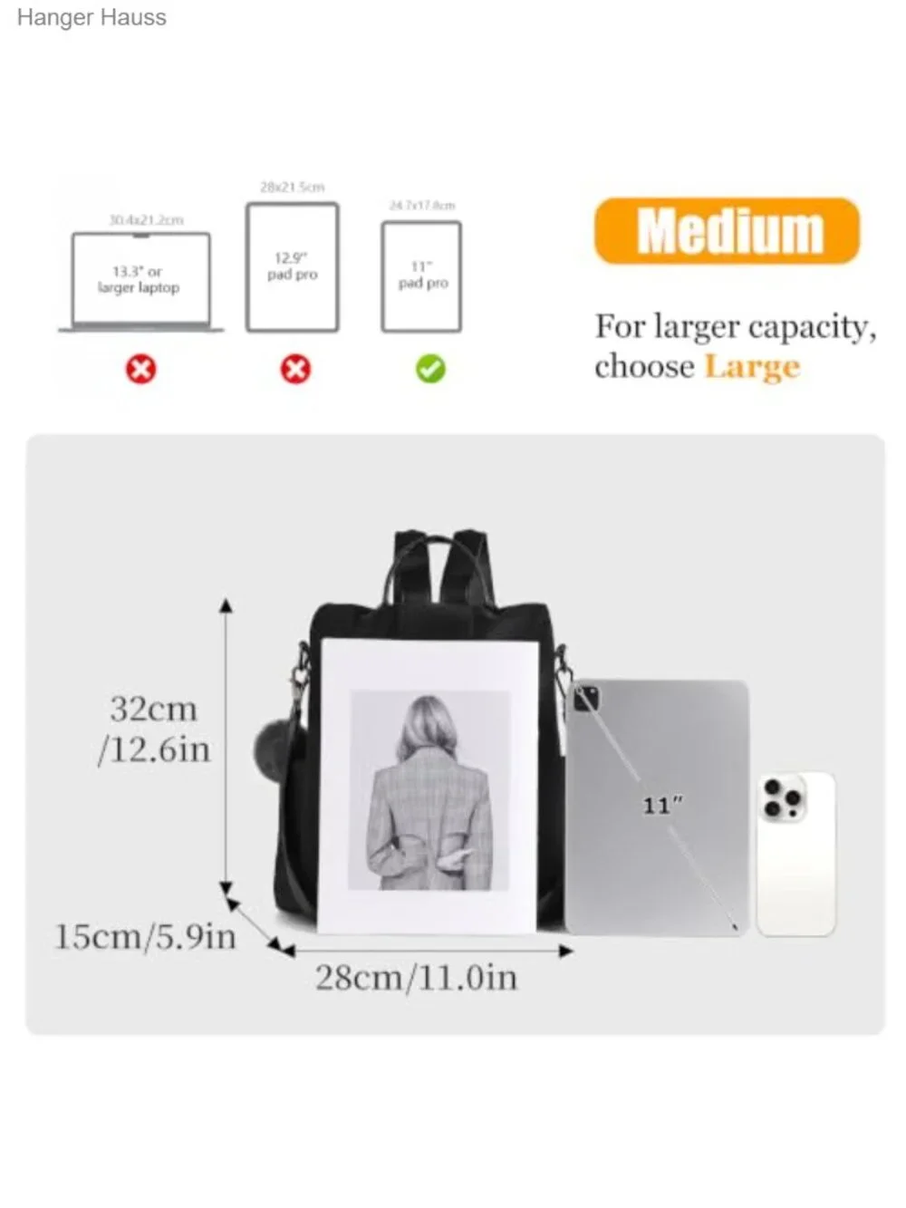 Waterproof Nylon Anti-theft Backpack Purse Lightweight Travel Rucksack